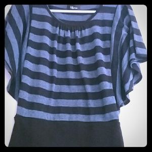 Navy blue and black winged shirt